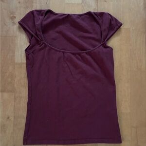 Brandy Melville Deep Burgundy Short Sleeve Top